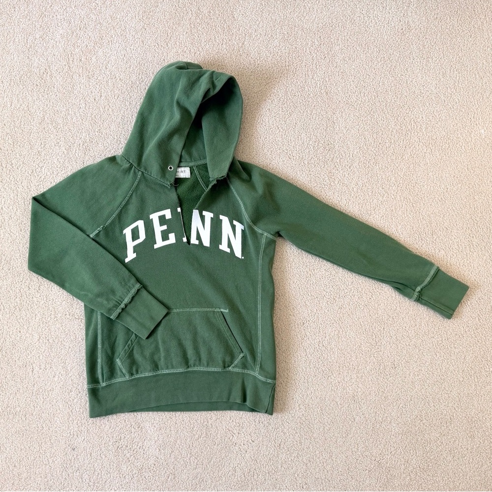 University of Pennsylvania Women's Hoodie - Green w/ White “PENN” -Vintage